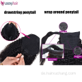 Großhandel indische Tempel Haare unverarbeitete Haarverlängerungen Jungfrau menschliches Haar Pferdeschwänze für schwarze Frauen